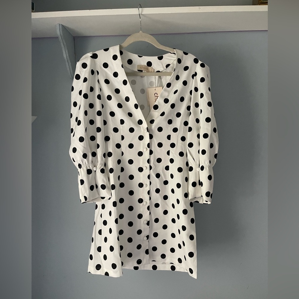 Choosy Black & White polka dot dress - Size M - NWT